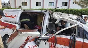 شهداء بينهم مسعفون بقصف الاحتلال سيارة إسعاف وسط غزة