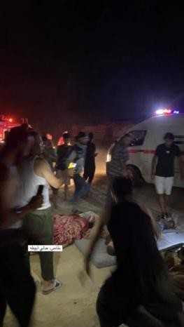 مجزرة جديدة.. شهداء وجرحى إثر قصف للاحتلال استهدف خيام النازحين في منطقة المواصي شمال غربي مدينة رفح
