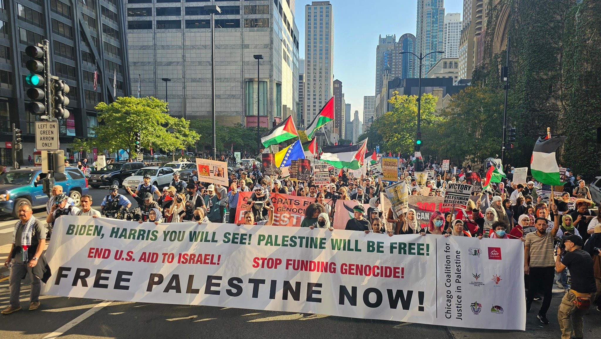 مظاهرات حاشدة في الشوارع الأميركية بعد عام من العدوان على الشعب الفلسطيني