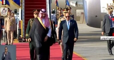 الرئيس المصري وولي العهد السعودي: إقامة الدولة الفلسطينية ذات السيادة السبيل الوحيد لتحقيق السلام والأمن في المنطقة