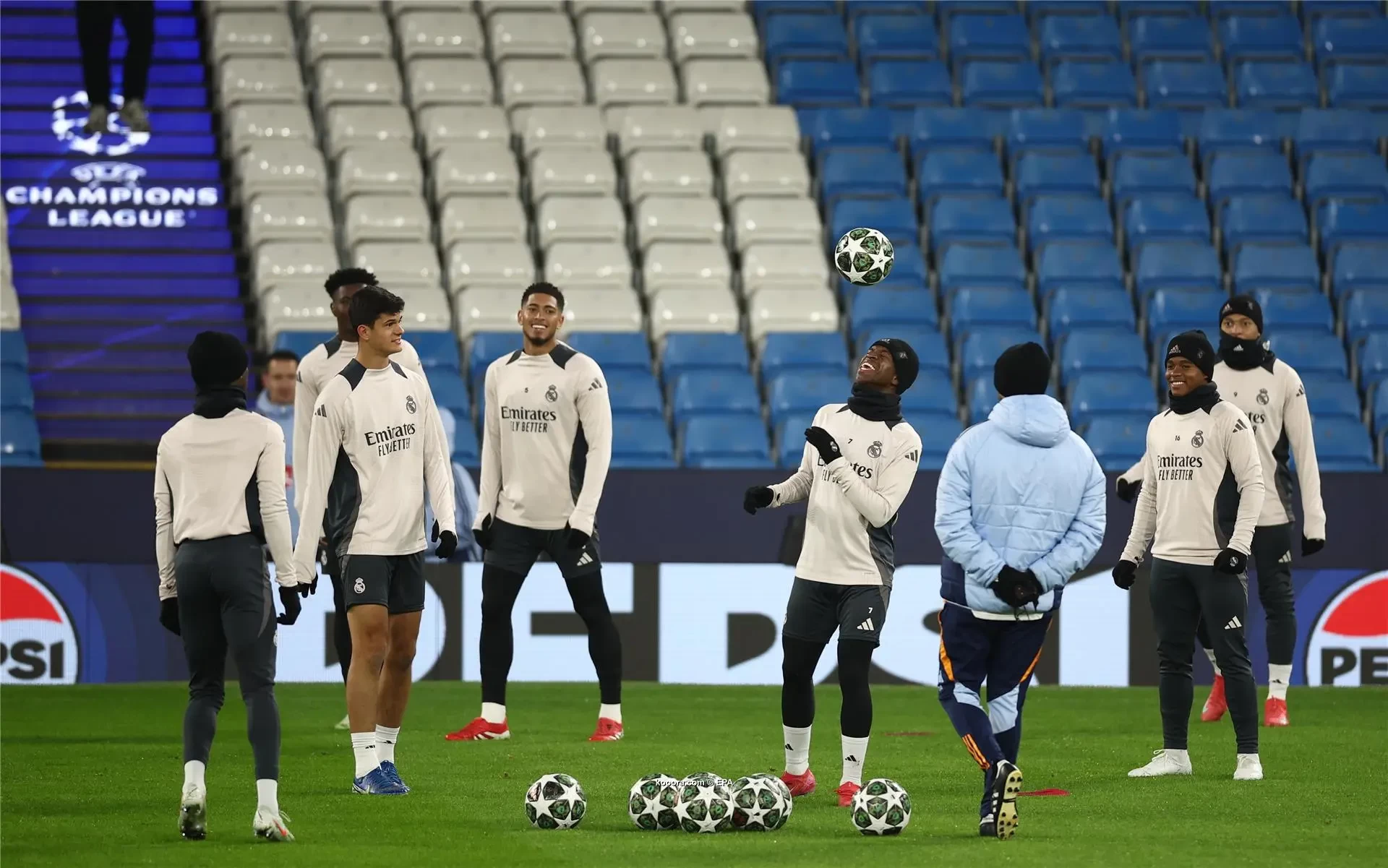 وسط أجواء باردة.. ريال مدريد يستعد لمعركة مانشستر سيتي