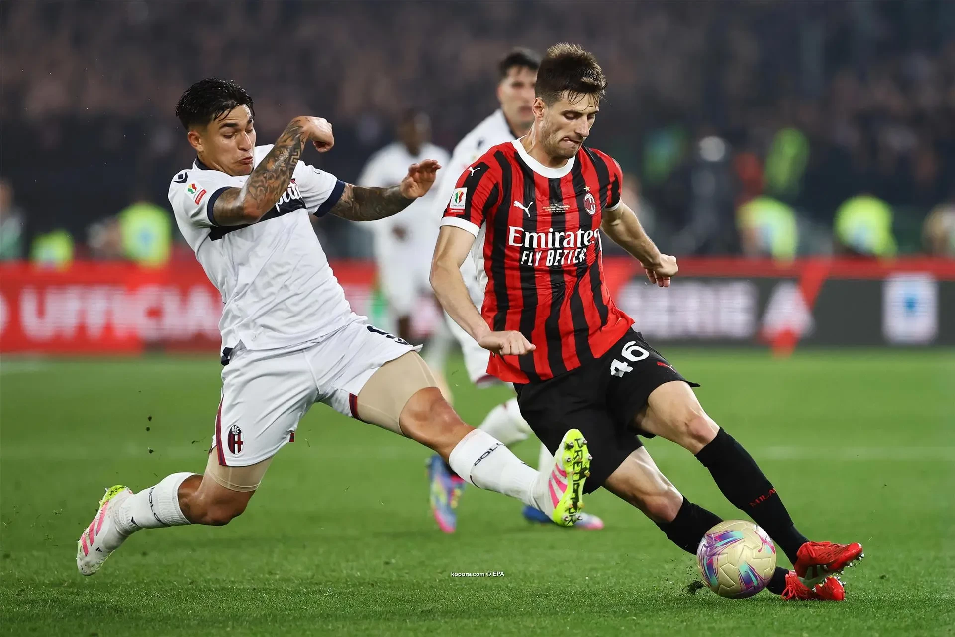 بالصور : زلزال في الأولمبيكو.. بولونيا ينتزع الكأس ويحطم أحلام ميلان