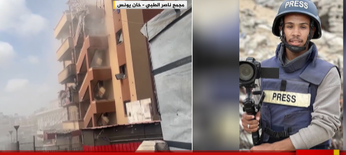 صور : بينهم 4 صحفيين.. 14 شهيدا وعدد من الجرحى باستهداف مجمع ناصر الطبي