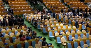 انسحاب الوفود المشاركة في الجمعية العامة مع بدء خطاب نتنياهو