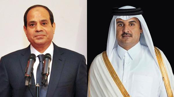 أول اتصال هاتفي يجمع الرئيس السيسي بأمير قطر