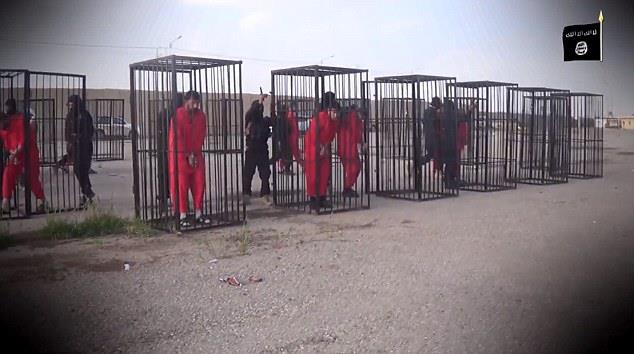بالفيديو.. داعش يضع 21 من البيشمركة في أقفاص حديدية استعدادًا لحرقهم"