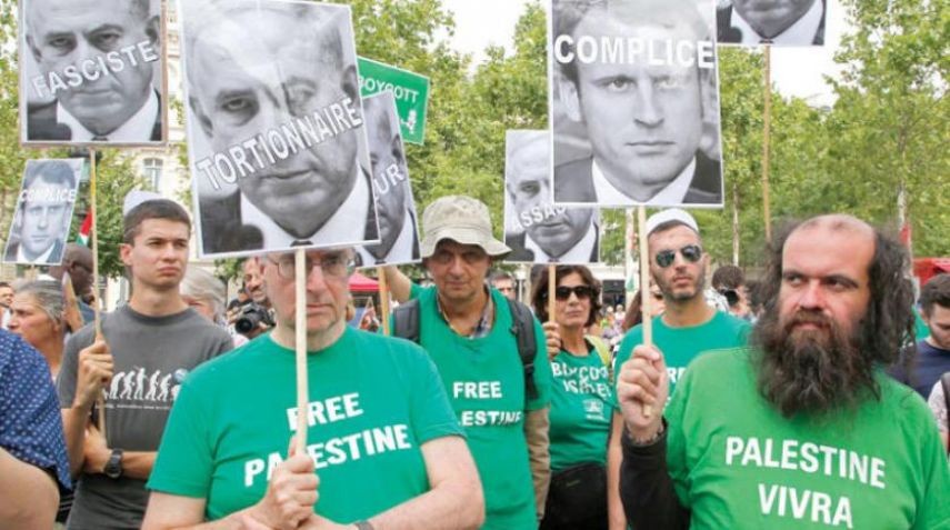 تظاهرات احتجاجية في باريس ضد زيارة نتنياهو