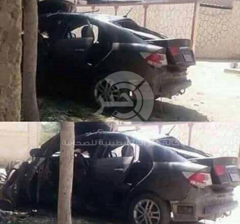 بالصور: مصرع شاب إثر انفجار عبوة بسيارته في رفح المصرية