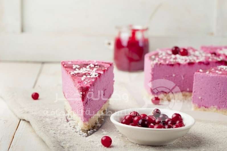 تشيز كيك الكرز بدون فرن