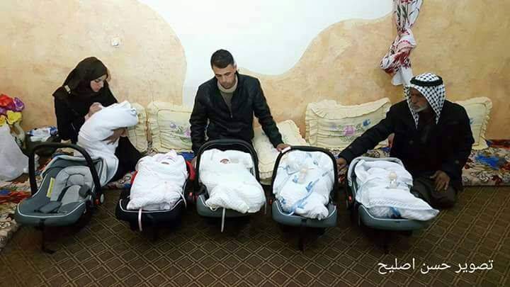 بالفيديو: بعد حرمان 9 أعوام.. مواطن يُرزق بـ "5" توائم في خانيونس