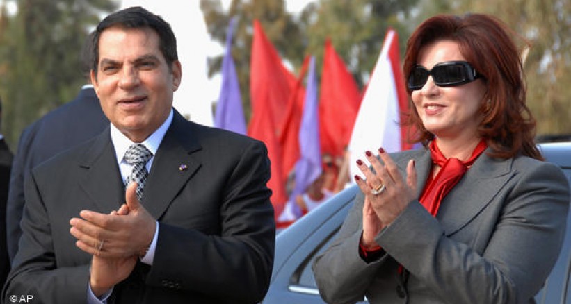 الحكم بالسجن 10 سنوات لـ "بن على" وزوجته فى قضية فساد