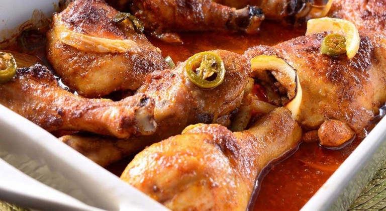 دجاج مشوي بالفلفل الحار