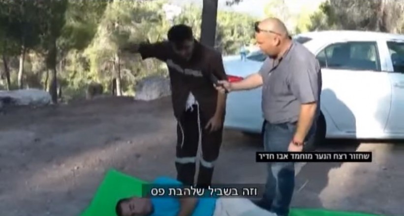 القناة العبرية العاشرة تعرض مقطع فيديو لقاتل الطفل أبو خضير خلال تمثيله الجريمة