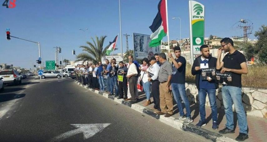 بالصور: الداخل المحتل ينظم وقفات وتظاهرات تضامنية مع الأسرى المضربين