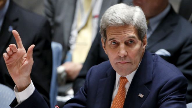 جون كيري يحض الرياض وطهران على الحوار للتوصل لإتفاق سلام حول سوريا