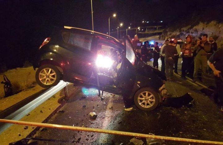 إصابة 8 مستوطنين بحادث سير قرب بسغات زئيف في القدس المحتله