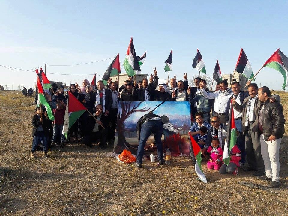 إحياء الذكرى الـ 41 ليوم الأرض على الحدود الشرقية لمخيم "البريج" وسط القطاع