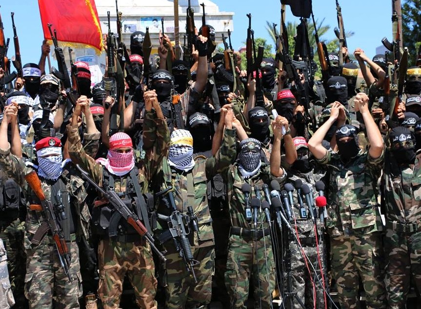 بالصور : مؤتمر صحافي للأذرع العسكرية في مدينة غزة