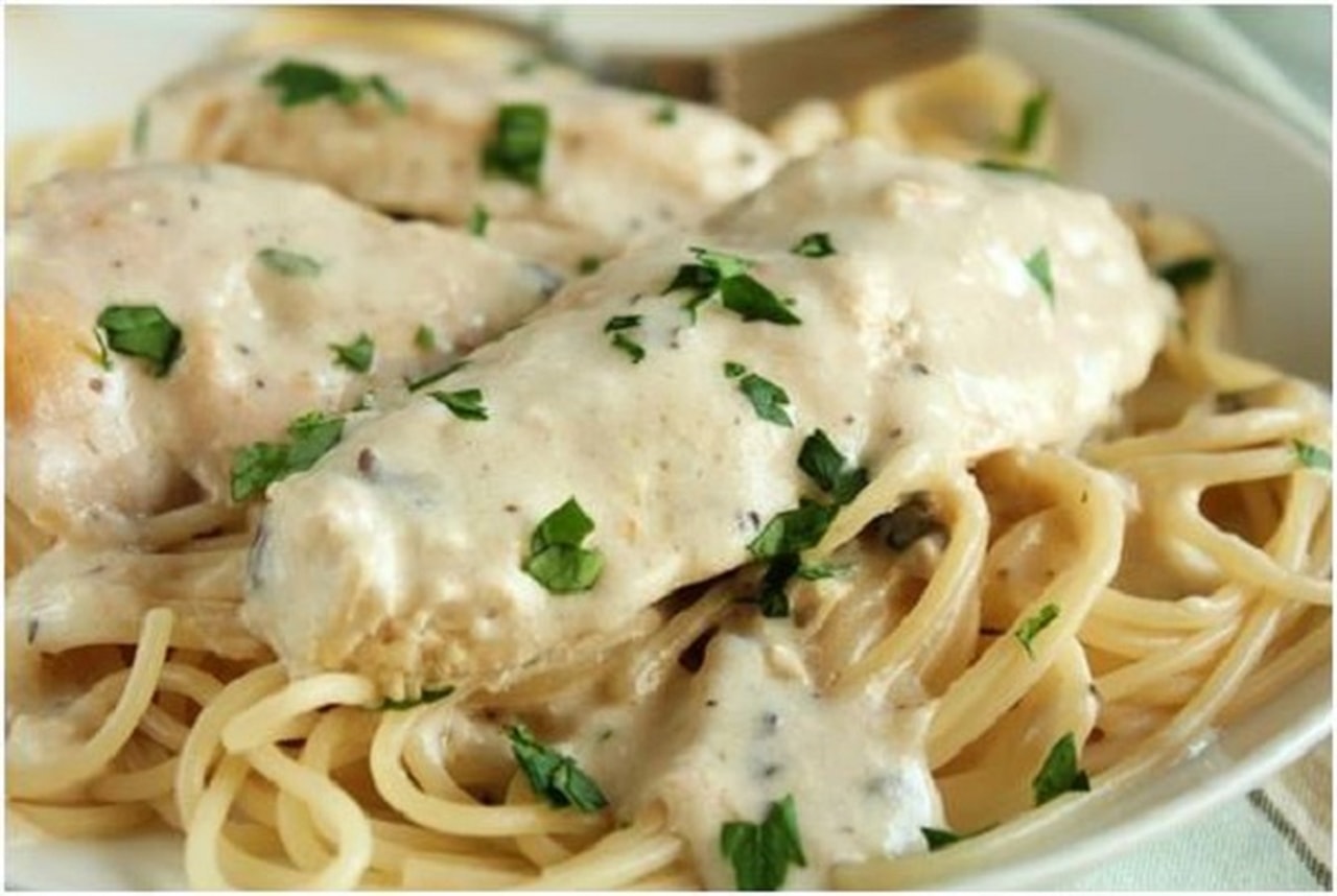 دجاج بانيه بالجبن والكريمة