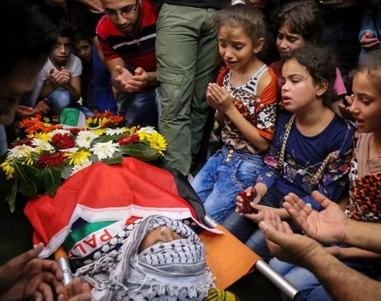 الالاف يشيعون جثمان الشهيد شراكة في الجلزون