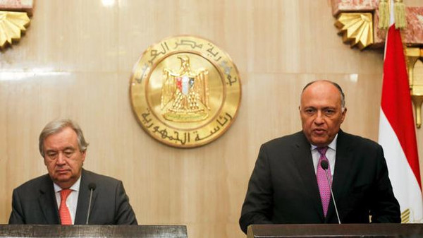 السيسي يبحث مع غوتيريس القضية الفلسطينية وملف ليبيا