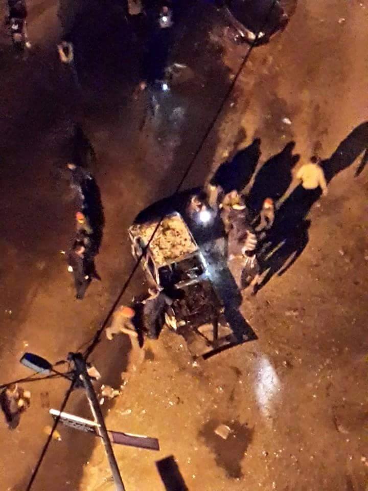 بالصور: انفجار سيارة بمدينة غزة