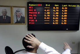 انخفاض على مؤشر البورصة الفلسطيني اليوم بنسبة  0.30%