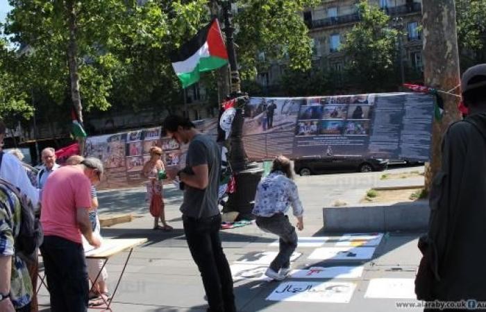مظاهرة في باريس احتجاجاً على استمرار الحصار عن غزة