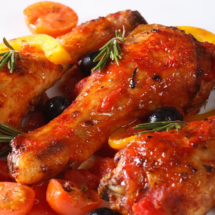 دجاج مشوي بالبابريكا والزيتون