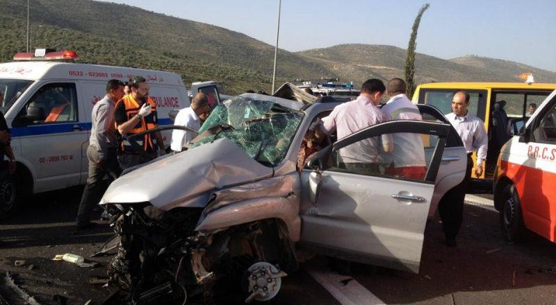 "7" اصابات في حادث سير جنوب جنين 