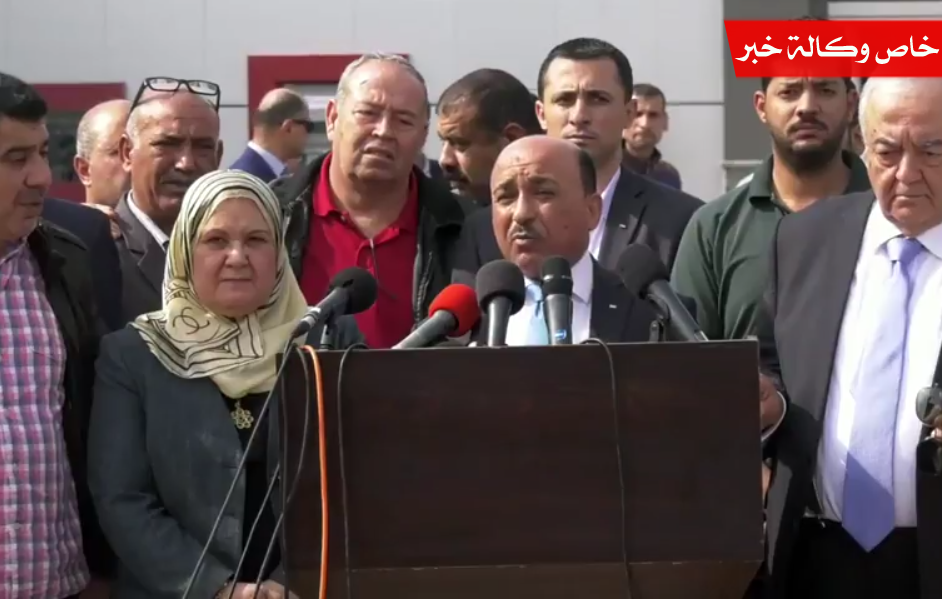 خلال مؤتمر صحفي بمعبر رفح