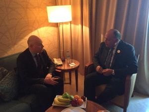 شكري يبحث مع المبعوث الامريكي مستجدات القضية الفلسطينية