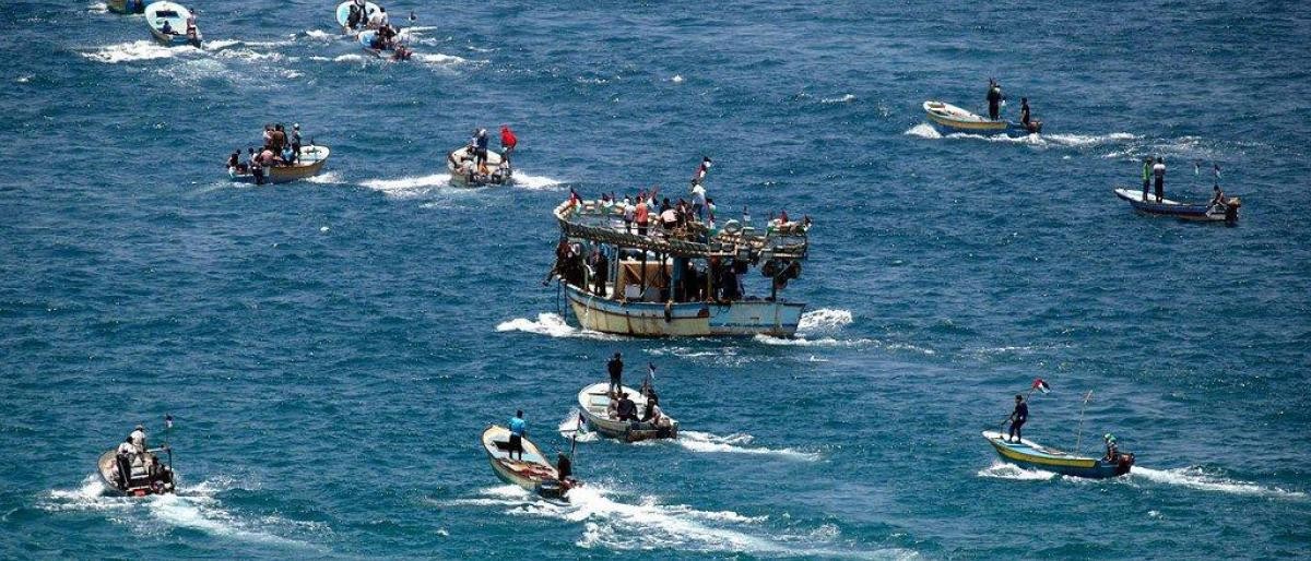  إطلاق المسير الخامس في بحر غزة للمطالبة بكسر الحصار