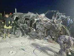 بالصور: مصرع نائب أردني وجميع أفراد أسرته بحادث سير مروع