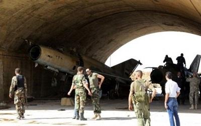 قصف مطار المزة العسكري السوري  من قبل الطيران الاسرائيلي