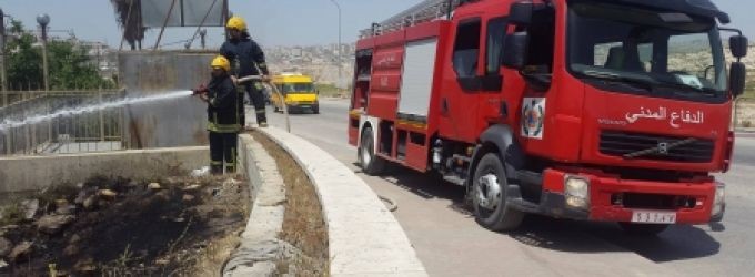 الدفاع المدني يتعامل مع 265 حادثًا بالضفة المحتلة