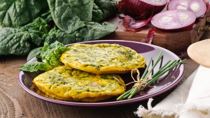 عجة البيض بالسبانخ