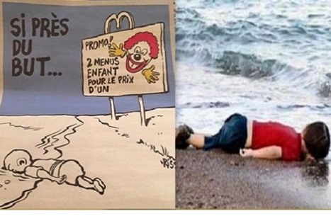 بالصور : رسومات شارلي إيبدو الساخرة حول الطفل إيلان .. تظهر العنصرية  ؟