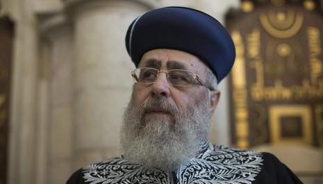 الحاخام الاكبر في اسرائيل يدعو لقتل الفلسطينيين دون تردد