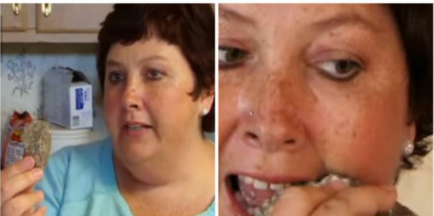 شاهد بالفيديو:  اليكم السبب الغريب جدًا الذي يدفع هذه المرأة لأكل الحجارة!