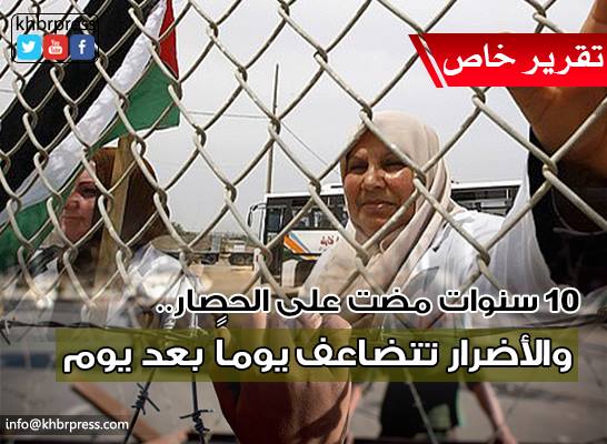 10 سنوات مضت على الحصار... والأضرار تتضاعف يوماً بعد يوم