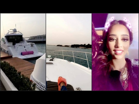 بالفيديو : حب ورومانسية بين فنانة شهيرة وزوجها على متن يخت فاخر