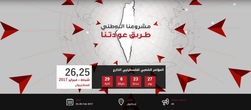 دعوة للمشاركة في المؤتمر الشعبي لفلسطينيي الخارج في تركيا