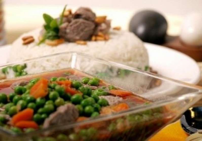 بازيلاء مع اللحمة المفرومة