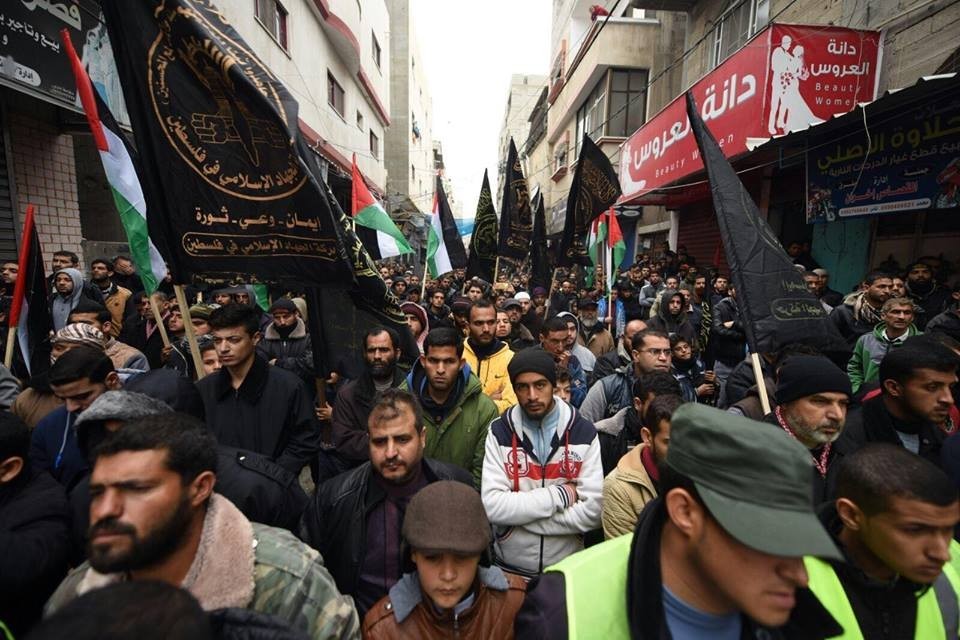 خلال مسيرة للجهاد نصرة للقدس في رفح