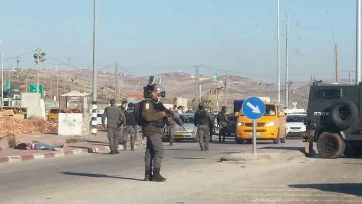 بالصور: استشهاد شاب قرب حاجز زعترة جنوب نابلس بزعم تنفيذ عملية طعن