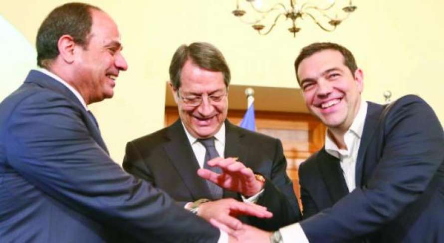 قمة مصر واليونان وقبرص تطالب بإقامة دولة فلسطينية