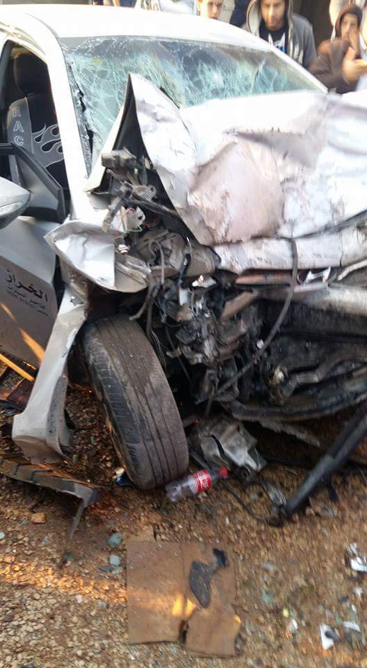 بالصور ..5 اصابات بينها 2 خطيره في حادث سير بمحافظة طوباس