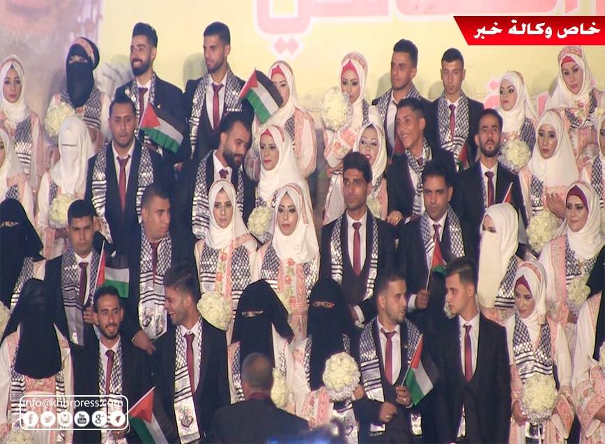 شاهد بالفيديو.. حفل زفاف جماعي برعاية الرئيس "عباس" في غزّة