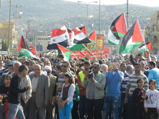 الشعبية تحيي يوم الارض بمهرجان وسط دمشق